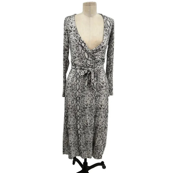 Good American The Runaround Wrap Dress Python Print Size 0 / XS - Picture 2 of 12